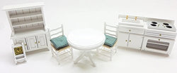 Melody Jane Dollhouse White Kitchen Dining Furniture Set Wooden 1:12 Scale