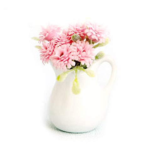 BARMI Dollhouse Miniature Flower Vase Model Simulation Shooting Props Toy Accessory,Perfect Child Intellectual Toy Gift Set Pink