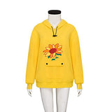 FirstCos Wonder Egg Priority Ohto Ai Cosplay Hoodies Anime Pullover Drawstring Hooded Sweatshirts Yellow Cute Sunflowers Tops (Ohto Ai Hoodies, L)