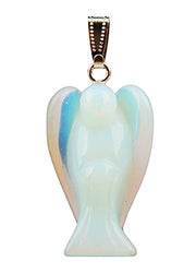 Guardian Angel Wings Opal Pendants Necklace Crystal Quartz Gemstone Opalite Gems Chakra Protect You