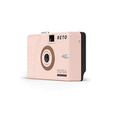 RETO Ultra Wide and Slim 35mm Reusable Daylight Film Camera - 22mm Wide Lens, Focus Free, Light Weight, Easy to Use (Pastel Pink)