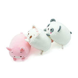 Plush Toys Set, 3Pcs Stuffed Animals with Panda, Pig and Cat, Creative Decoration Cuddly Plush Pillows 9" for Kids Girls Boys (Panda/Pig/Cat)
