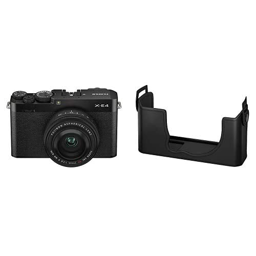 FujifilmX-E4 XF27mmF2.8 Lens Kit + Leather Case - Black