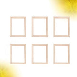 Exceart 6Pcs Wooden Dollhouse Furniture Dollhouse Miniature Photo Frame DIY Dollhouse Furniture for Photo Props Doll House Decor