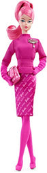 60th Anniversary Barbie Fashion Model Collection Proudly Pink Doll, 11.5-Inch, with Vintage Face Sculpt, Pink Hair and Logo Purse