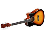 WINZZ AF168C Full Size Spruce Acoustic Acustica Guitar Cutaway for Adult Beginners Students with Advanced Kit Right Handed, 41 Inches, Sunburst