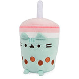 GUND Pusheen Boba Tea Cup Plush Cat Stuffed Animal for Ages 8 and Up, Green/Pink, 6”