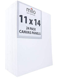 Milo | 11 x 14" 24 Pack of Canvas Panels | Bulk Pack 24 Canvas Panel Boards for Painting