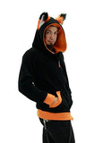 Pawstar YIP Fox Wolf Eared Hoodie Jacket - Large Orange