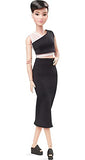 Barbie Signature Looks Doll (Petite, Brunette Pixie Cut) Fully Posable Fashion Doll Wearing Black Midi Skirt for Collectors