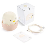 APUPPY Cute Creative Egg Shell Night Light, Rechargeable Egg Shell Chick Shape Top Control Lamp for