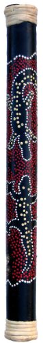 Bamboo Rainstick with Painted Aboriginal Design, 24 inches long