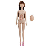 EVA BJD Pregnant Baby Doll 1/6 SD Doll Feeding Set Accessories, 14 Inch Doll with Baby Bottle and Toy (Black)