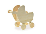Multicraft Baby Carriage Pram Stroller Miniature Wood for Dollhouses, Displays, Crafting, DIY - 4 Inches Tall