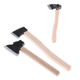 JIDOANCK 3Pcs/Set 1/12 Mini Wooden Chopper Hatchet Doll House Miniature Axe Tools Toy,Miniature Doll House Furniture and Accessories - 1