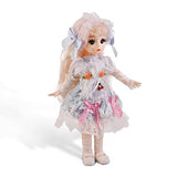 BJD Dolls Girl 12 Inch 1/6 SD Dolls with 13 Removable Jointed for Doll Toys, Cute Doll Toy with Clothes and Shoes, Birthday Gift for Age 3 4 5 6 7 8 Year Old Girls (Jerry)