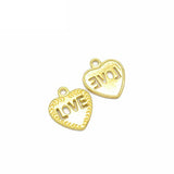 MagiDeal LOVE on the Heart Charms - 20x18mm - Metal Antique Bronze, Silver, Gold, Rose gold Colors,