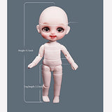 Bjd Cute Doll 1/8 6.3 Inch 16cm,Body Clothes Shoes and Wig Included,Full Set 28 Jointed Doll for 6 Year Old Girl and Up,Gift for Valentines Day Birthday, Wedding (Color : C)