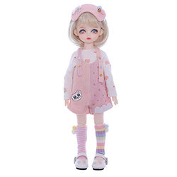 ZDD 10.55 inch Loli Type BJD Dolls 1/6 Girl Dress-Up Doll Toys with Full Set Clothes Shoes Sock Wig Makeup, Best New Year Gift for Kids/Girls/Boys/Ayane