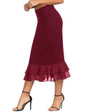 GRACE KARIN Women’s Lolita Cosplay Underskirts Dress Calf Length Crinoline Medieval Halloween Costume (Wine, XL)