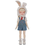 KSYXSL BJD Doll 1/6 Lovely SD Dolls 27.8cm 10.9 Inch 18 Ball Jointed Doll DIY Toys with Doll Body Hair Wig Clothes Shoes Rabbit Hat Makeup for Surprise Birthday Gift