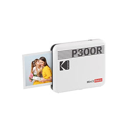 KODAK Mini 3 Retro 4PASS Portable Photo Printer (3x3 inches) + 8 Sheets, White