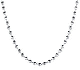 Cutesmile Fashion Jewelry 925 Sterling Silver 2mm Beads Chain Necklace for Men Women (24 inch)