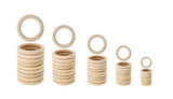 Bestsupplier 50 Pcs Unfinished Solid Wooden Rings for Craft, Ring Pendant and Connectors Jewelry