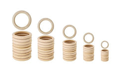 Bestsupplier 50 Pcs Unfinished Solid Wooden Rings for Craft, Ring Pendant and Connectors Jewelry