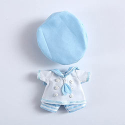 XiDonDon Doll Clothes School Navy Uniform Suit=Shirt+Pant+Hat for Ob11,GSC,Molly,1/12 BJD Doll Toys Accessories (Blue)