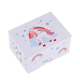 Aliz Unicorn Music Jewelry Box for Girls - Wooden Jewelry Storage Box with Glittery Unicorn and Rainbows Design - Charming Room Décor and Childhood Memories Keepsake Box for Girls and Teens