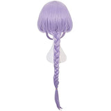 ANOGOL Wig Cap+Purple Short Bob Wigs with Braided for Lolita Cosplay Wig for Girls Anime Wig Hair