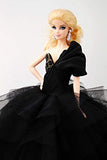 Cora Gu [Handmade Dress Fit for 12" Doll] Classic One Shoulder Golden Sequin Lace Satin Dress/Wedding Gowns Fit for 12" Fashion Doll [Doll's not Included]
