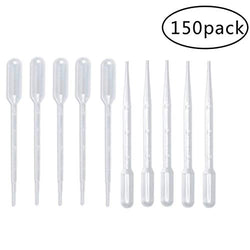 P-SOTER 150Pcs Disposable Droppers 3ml Plastic Transfer Pipettes for Watercolor Art, Liquids, DIY Projects