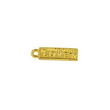 Jili Online 50pcs Gold Charms Pendants Made With Love Jewelry Accessories Rectangle Bead