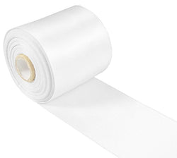 White Ribbon for Crafts -Hipgirl 3" Double Face Satin Ribbon for Gift Package Wrapping,Floral