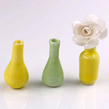 LOadSEcr Dollhouse, Miniature Dollhouse Accessories, Mini Things, 2/3Pcs Mini Ceramic Porcelain Vases Flower Pots for 1/12 Dollhouse B