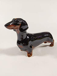 Standing Dachshund porcelain (faience) figurine, handmade, porcelain dog figurine