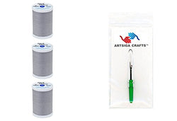 Coats & Clark Dual Duty XP General Purpose Poly Thread 250 Yds (3-Pack) Nugrey Bundle with 1