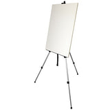 US Art Supply Silver 65inch Tall Lightweight Aluminum Field Floor Table Easel with Bag (10-Easels)