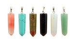 12pcs Healing Pointed Chakra Beads Pendants Point Bullet Shape Quartz Crystal Teardrop Stone Random