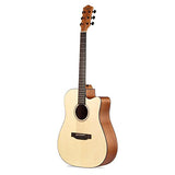 Donner DAG-1C Beginner Acoustic Guitar Full Size, 41" Cutaway Guitar Bundle with Gig Bag Tuner Capo Picks Strap String
