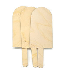 Gocutouts 12" Wooden Popsicles Cutouts Unfinished Wooden Popsicles Shaped Crafts D0118 (12" Package of 3)