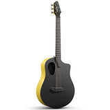 Donner Carbon Fiber Acoustic Guitar, 38 Inch Travel Acoustic Guitar Kits with Bag, Extra Strings, Exclusive Accessories - RISING-G PRO, Yellow