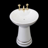 5 PCS White Hamamelidaceae Ceramic Bathroom for Miniature Dollhouse