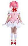 Miccostumes Women's Full Set Madoka Kaname Cosplay Costume Dress with Accessories (Pink, Large)