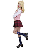 miccostumes Women's Akamatsu Kaede Cosplay Costume Outfit School Uniform with Vest (X-Small) Pink