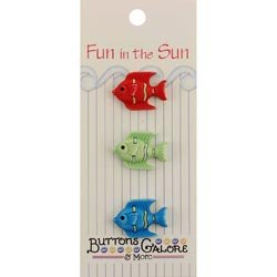 Bulk Buy: Buttons Galore (6-Pack) Fun In The Sun Buttons Tropical Fish FN-123