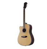 WINZZ Left Handed Guitar Full Size Acoustic Acustica Spruce Cutaway for Beginners Students Kids with Online Lessons, Advanced Kit, 41 Inches