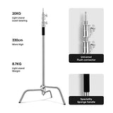 Soonpho 10.8ft/330cm Heavy Duty C Stand All-Metal Adjustable Century Stand with 4.2ft/128cm Holding Boom Arm,Wheels,for Photography Studio Video Reflector, Umbrella, Softbox and Monolight